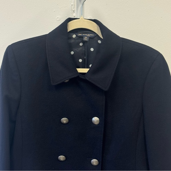 Brooks Brothers Petite Wool Blend Double Breasted Pea Coat Jacket Navy 10P - Picture 4 of 15